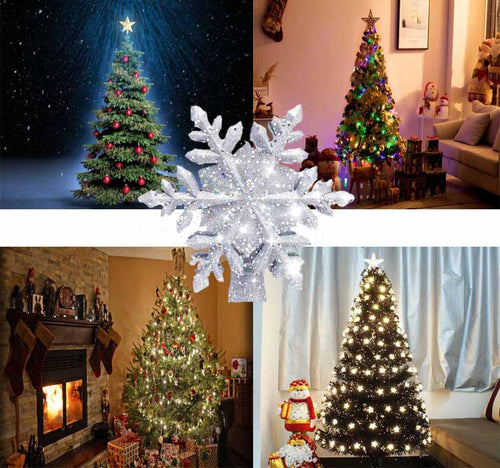 3D LED Christmas Tree Topper Star | Snowflake Projector