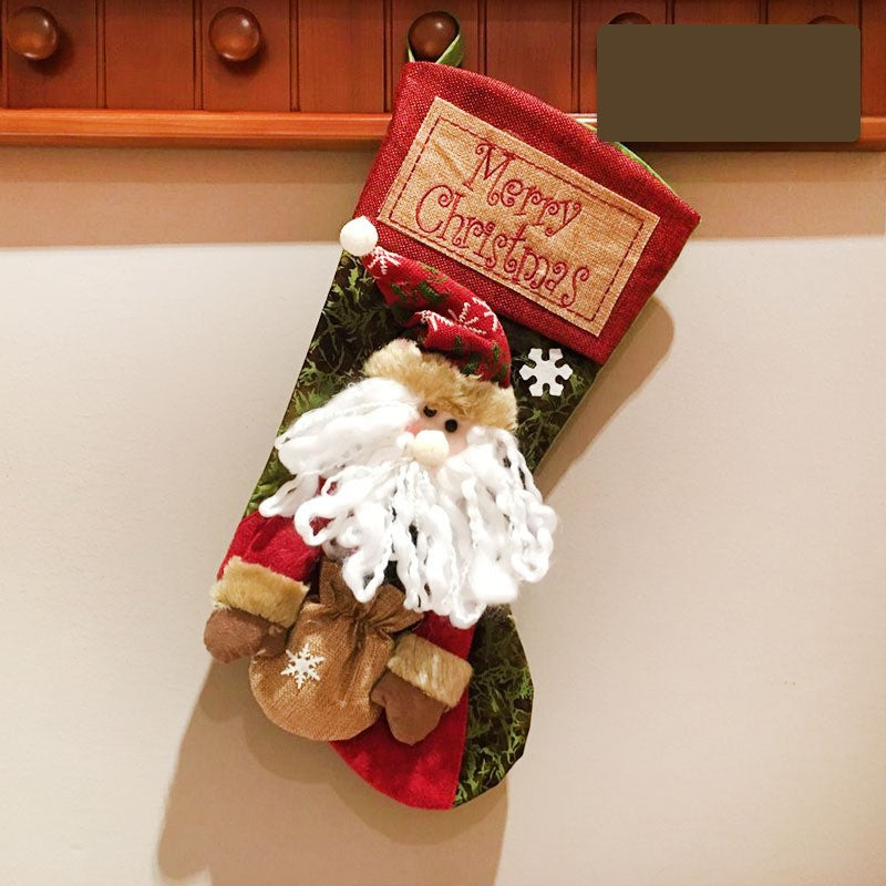Christmas Stocking Socks Snowman Santa Elk Xmas