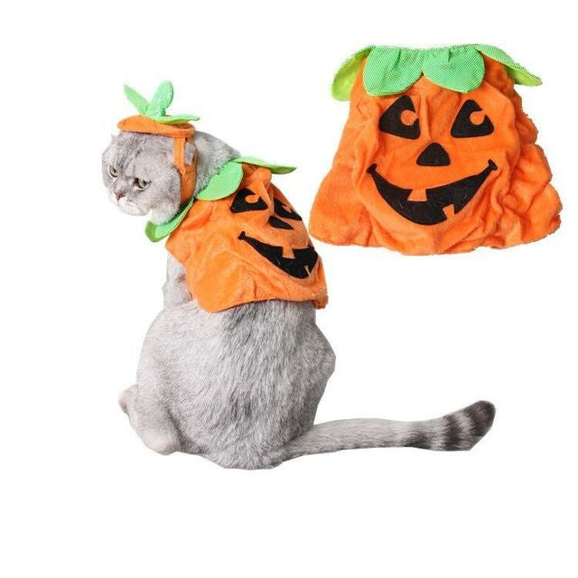 Halloween Pet Cats Costume Props Creative Pumpkin Shape