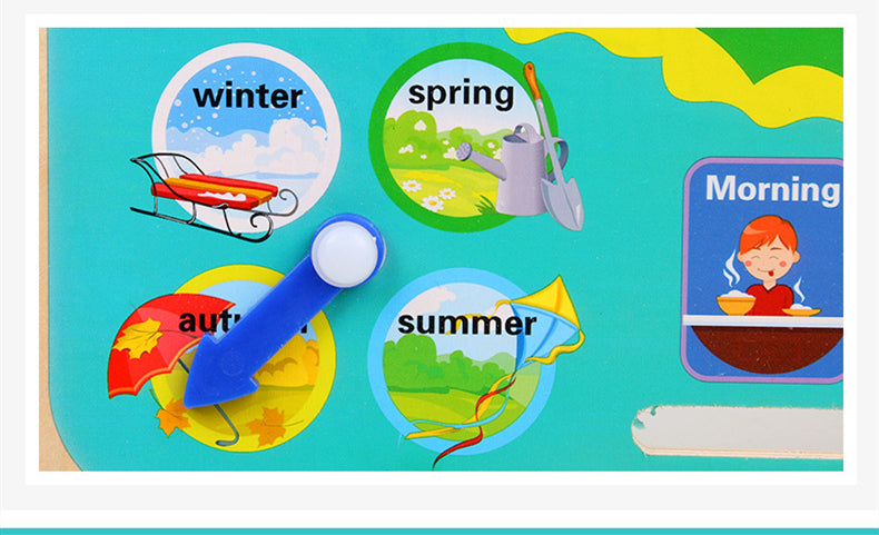 Montessori Wooden Toys Baby Weather Season Calendar