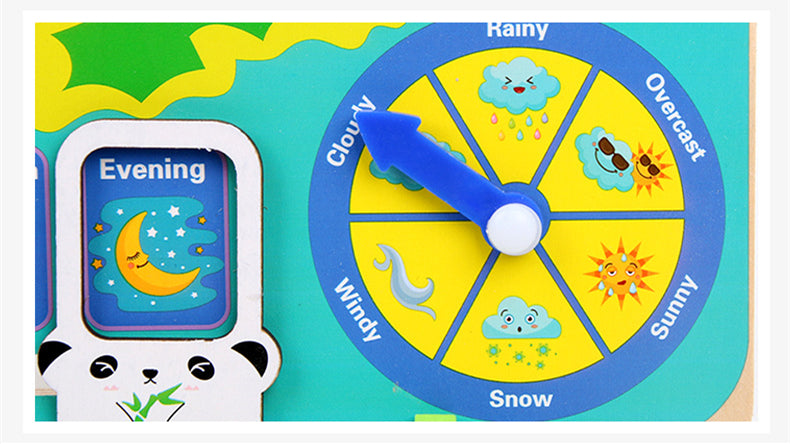 Montessori Wooden Toys Baby Weather Season Calendar