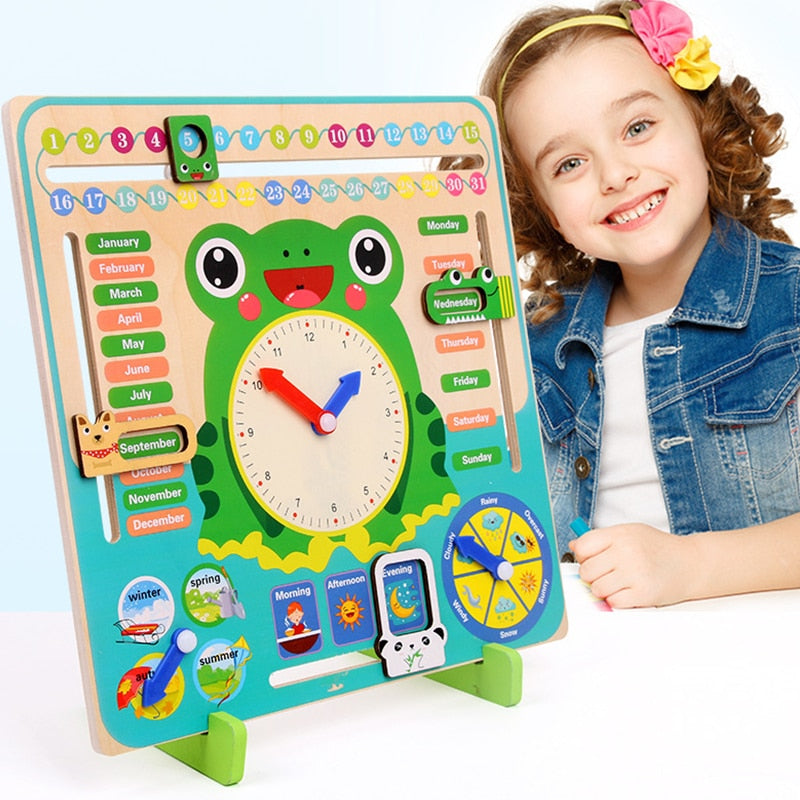 Montessori Wooden Toys Baby Weather Season Calendar