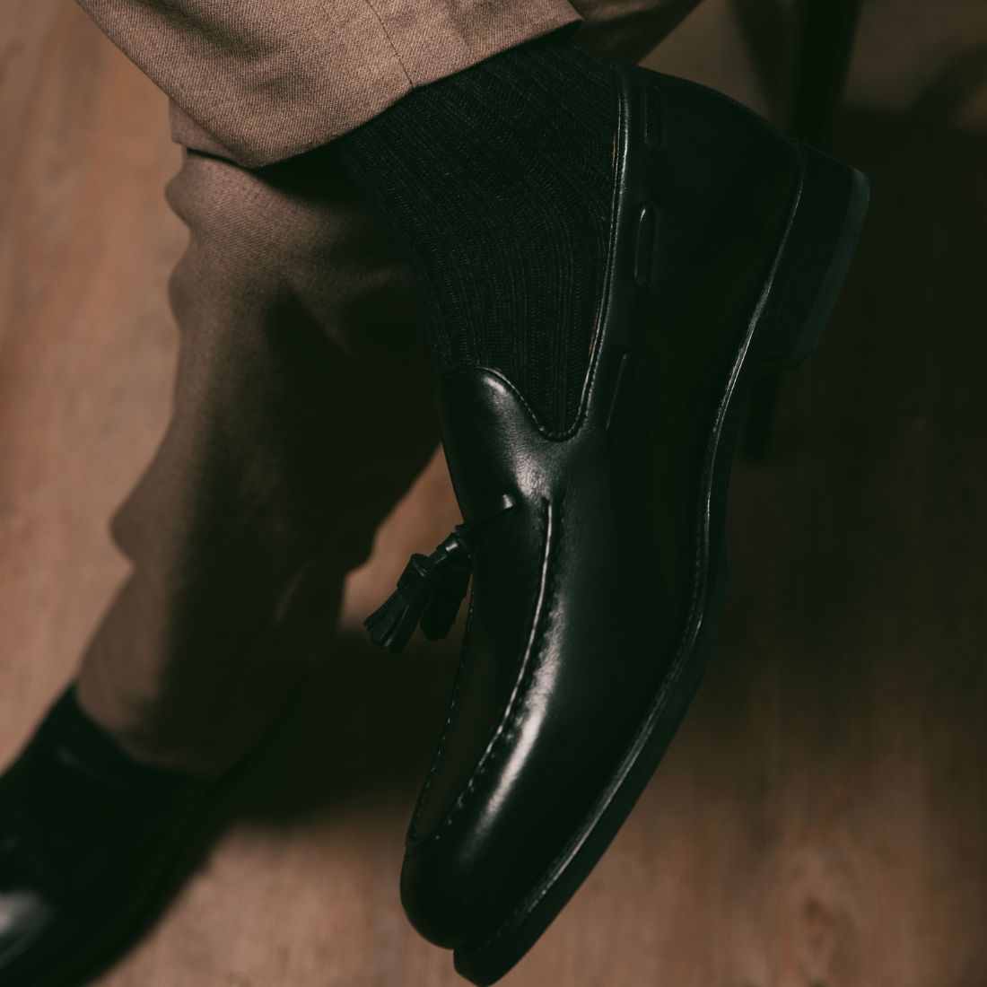 Chaussettes en bambou noir de jais