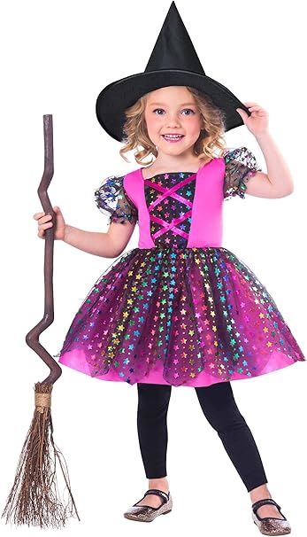 Rainbow Witch Halloween Fancy Dress Child's Costume Age