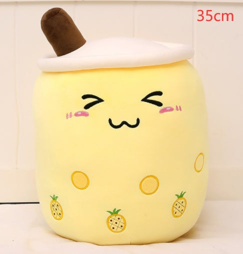 Cute Fruit Drink Plush Stuffed Soft Strawberry Milk Tea