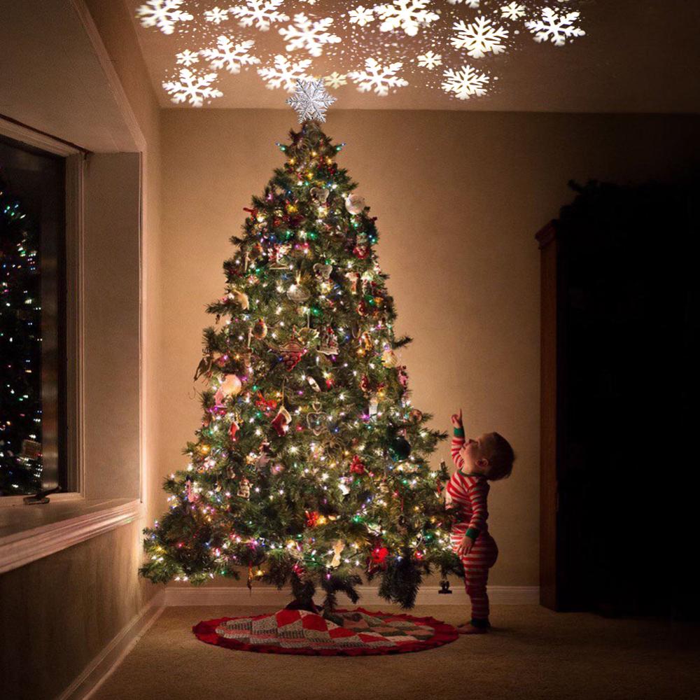 3D LED Christmas Tree Topper Star | Snowflake Projector