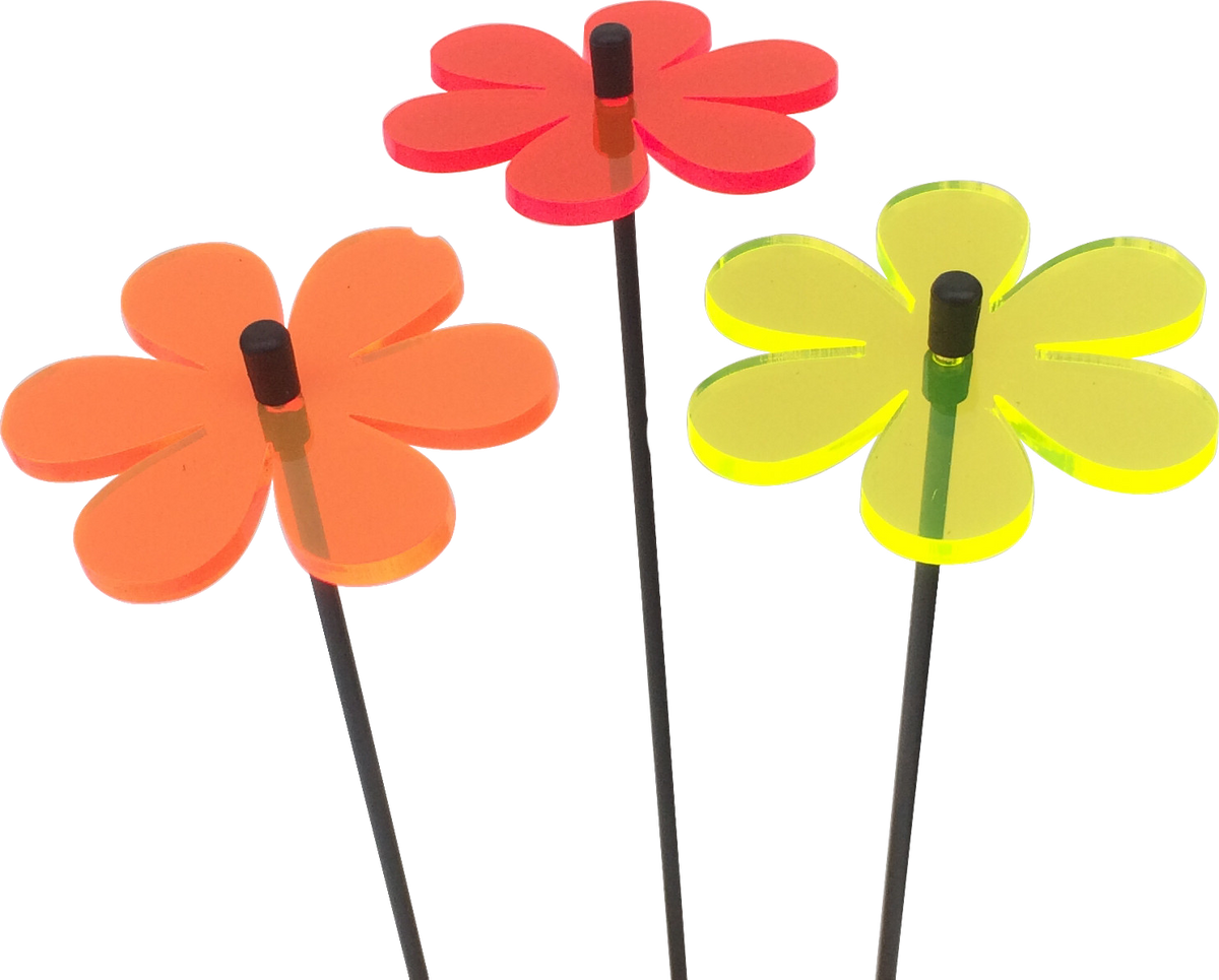 Garden Décor Ornament Set of 3 SunCatcher Daisy
