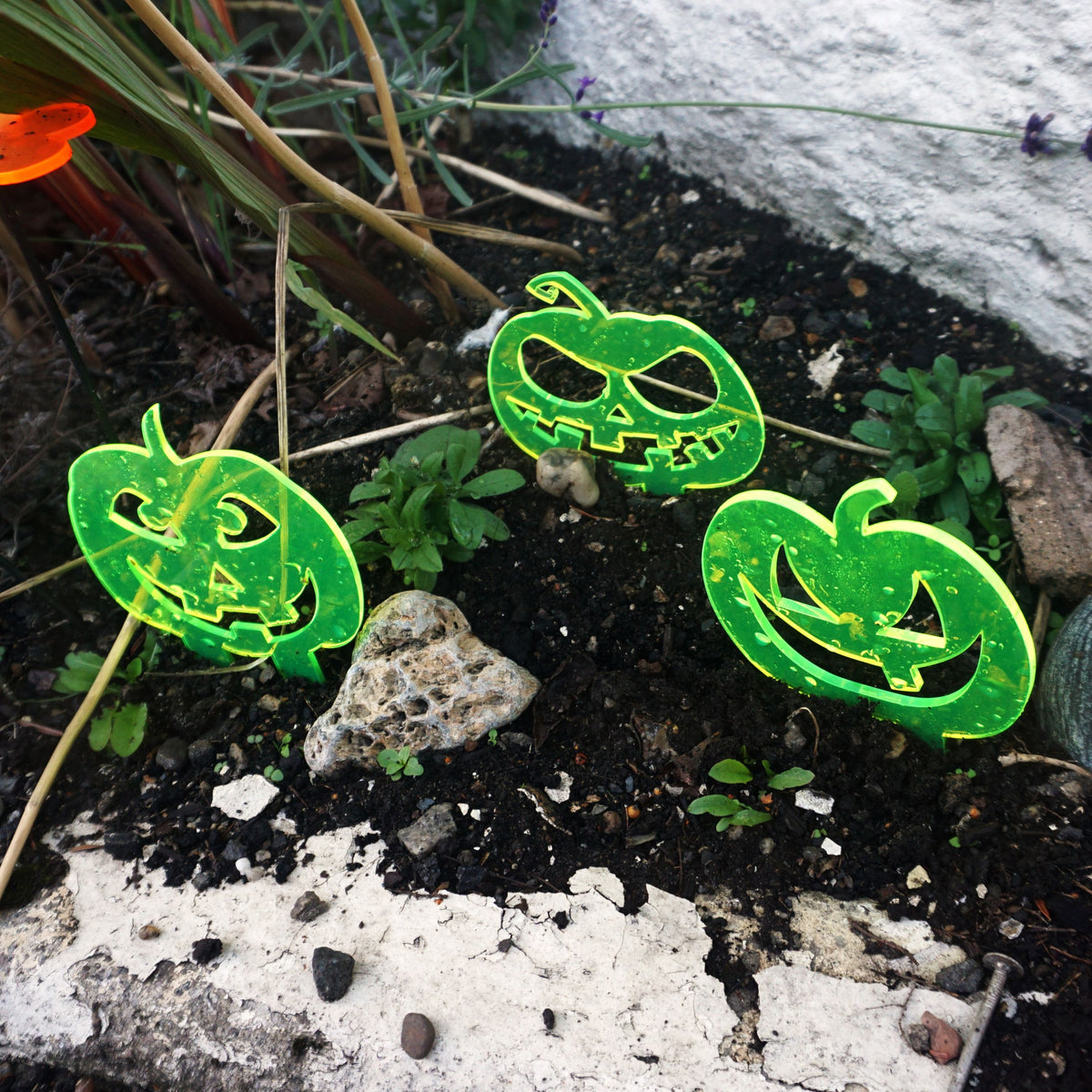 Garden Décor Ornament Stakes Set of 3 'Halloween