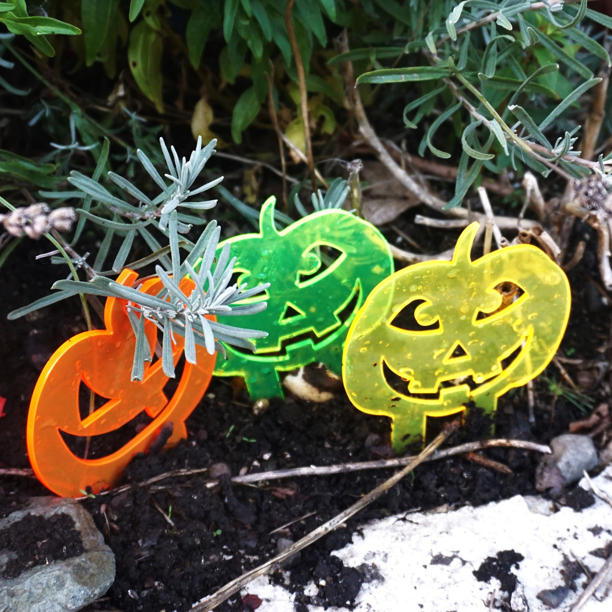 Garden Décor Ornament Stakes Set of 3 'Halloween