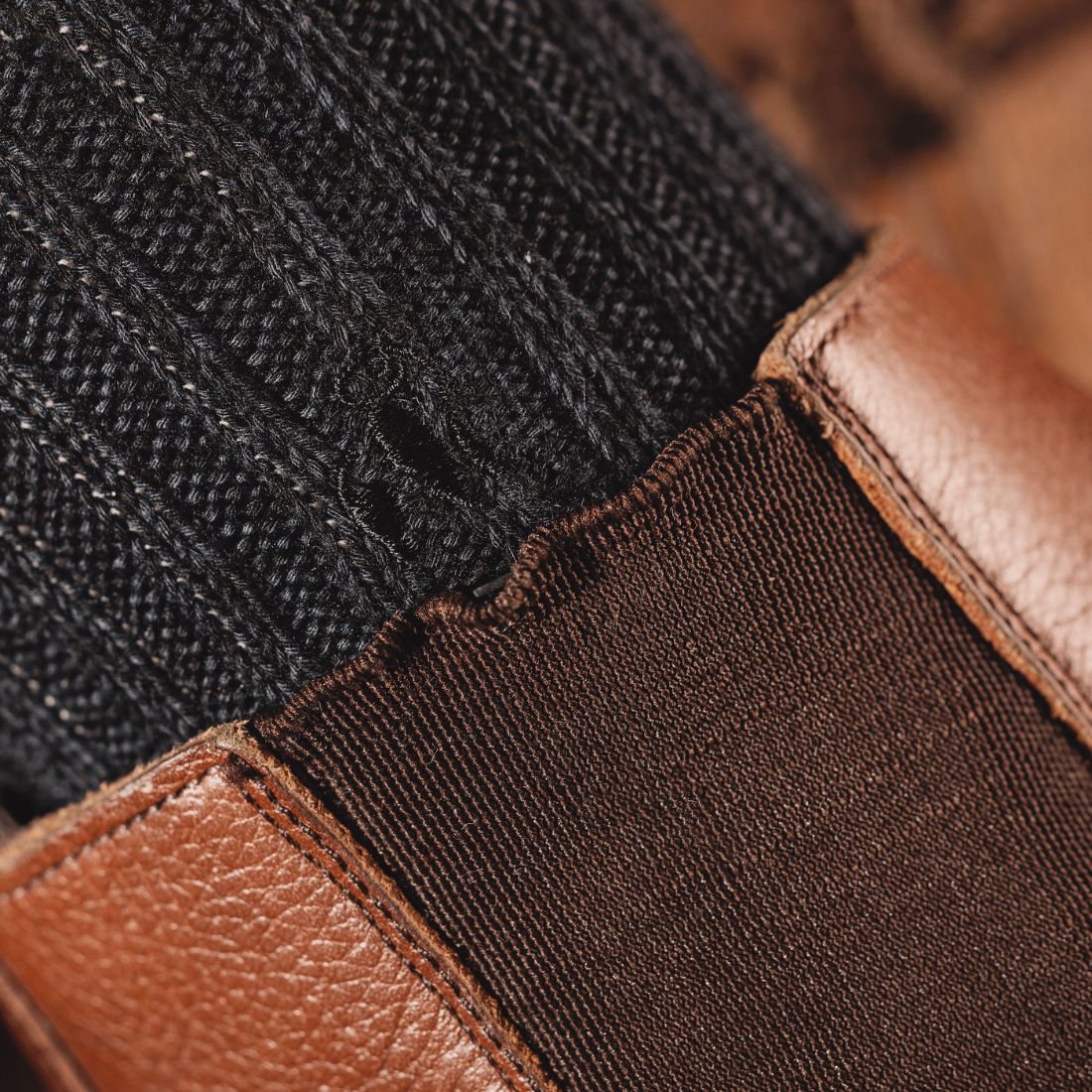 Chaussettes montantes en bambou bleu marine