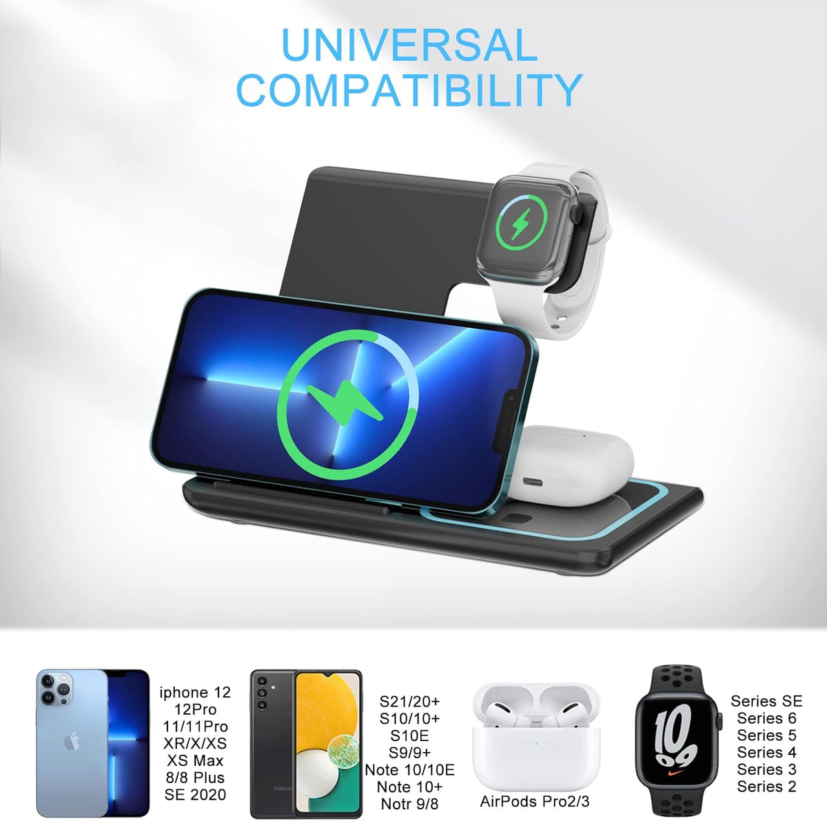 3 - in - 1 Wireless Charging Station - Fast