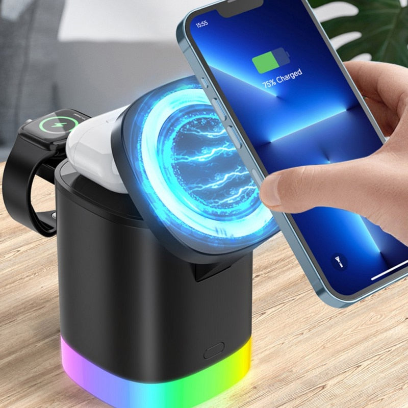 3 In 1 Magnetic Wireless Fast Charger For Smart Phone