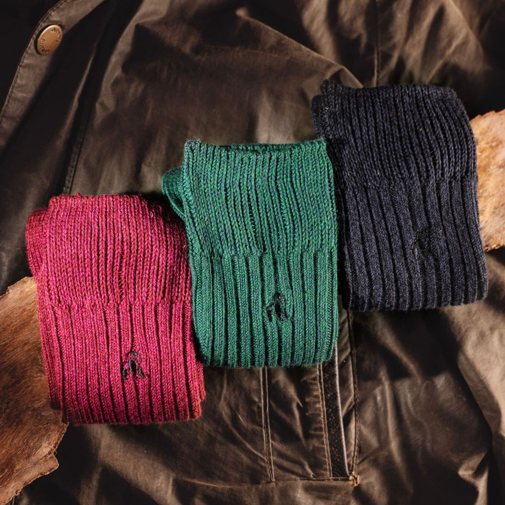 Chaussettes montantes en bambou bleu marine