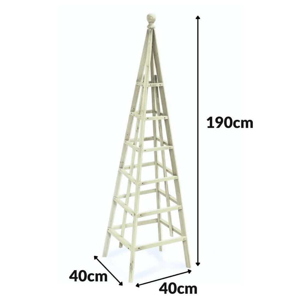 Large Garden Sage Obelisk Outdoor Arch Heavy Duty Strong Wooden Plant Cage