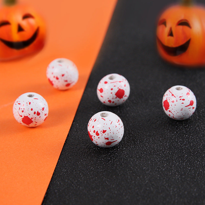 Halloween 16mm Straight Hole Pumpkin Ghost Bulk Wooden