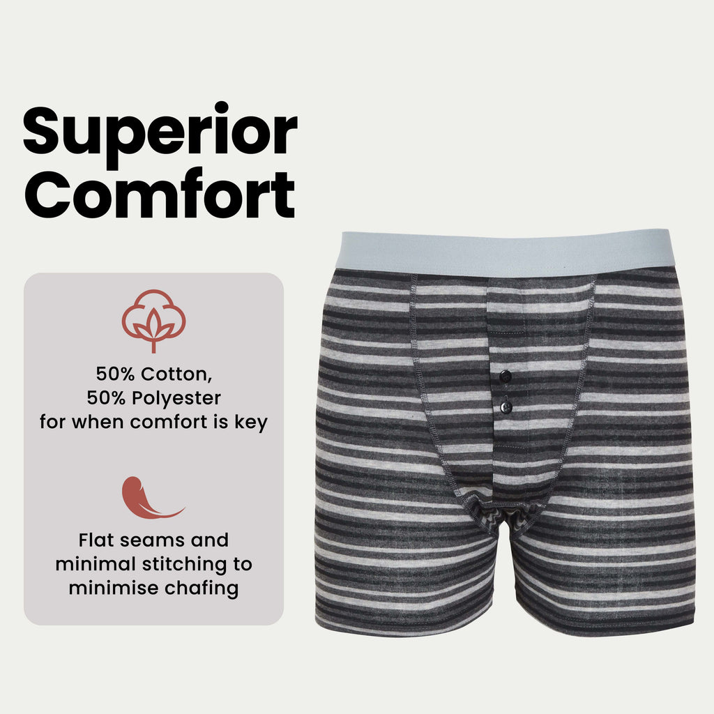 Sock Stack Boxer Shorts 6 Pack Striped Cotton