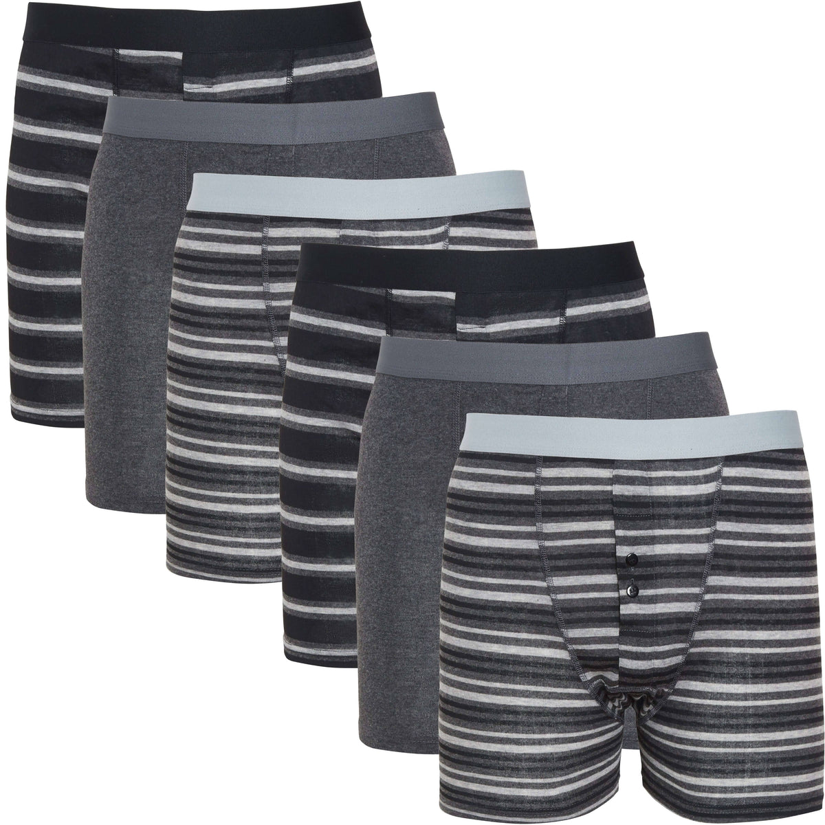 Sock Stack Boxer Shorts 6 Pack Striped Cotton