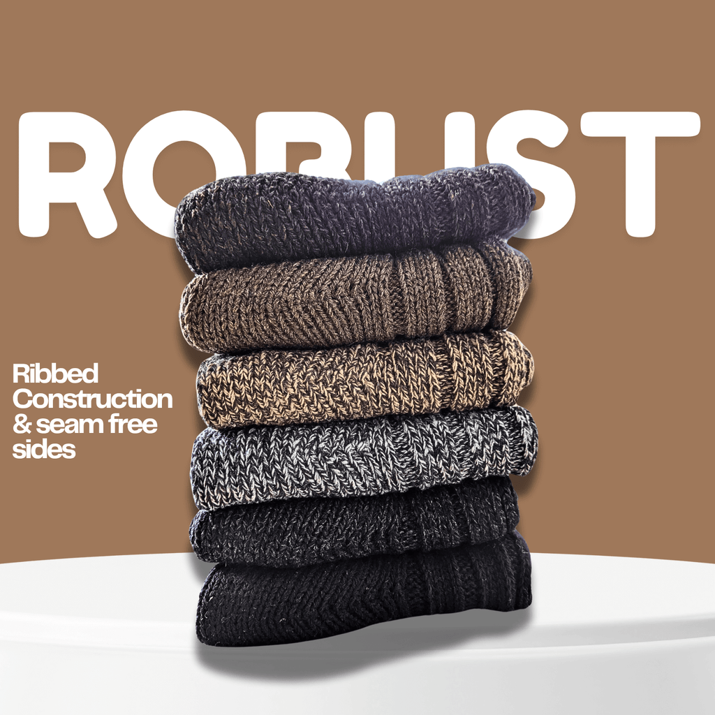 Sock Stack 6 Pairs Mens Ultra Chunky Long Wool Thermal Socks UK 6 11 EU 39 45 Assorted