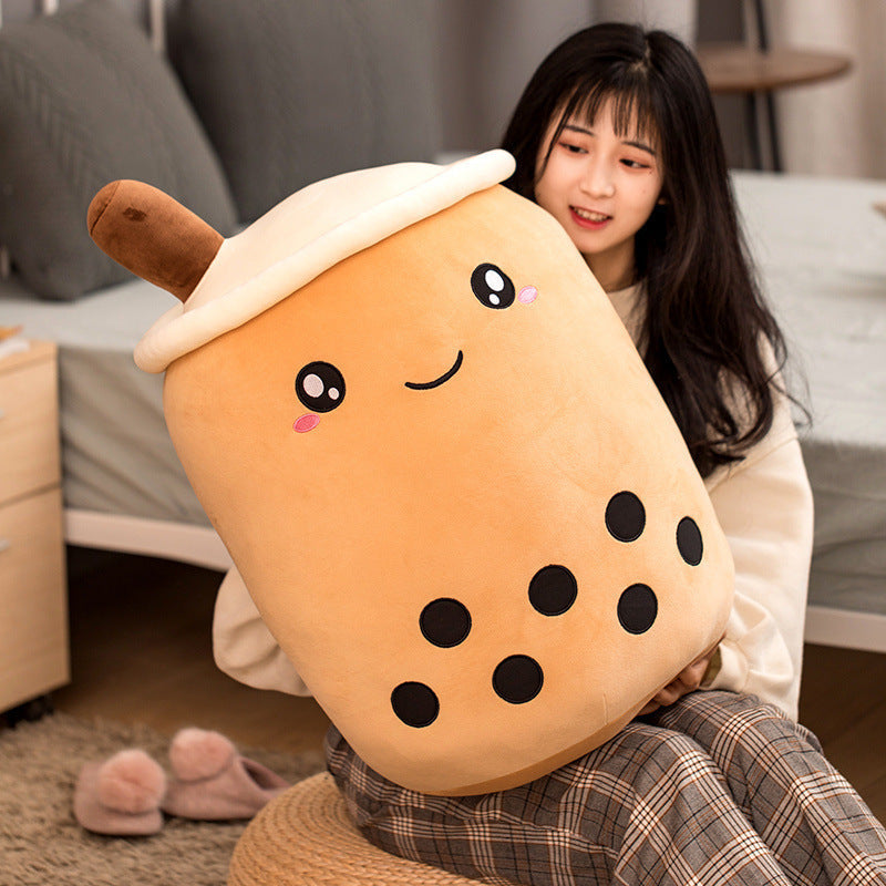 Cute Fruit Drink Plush Stuffed Soft Strawberry Milk Tea
