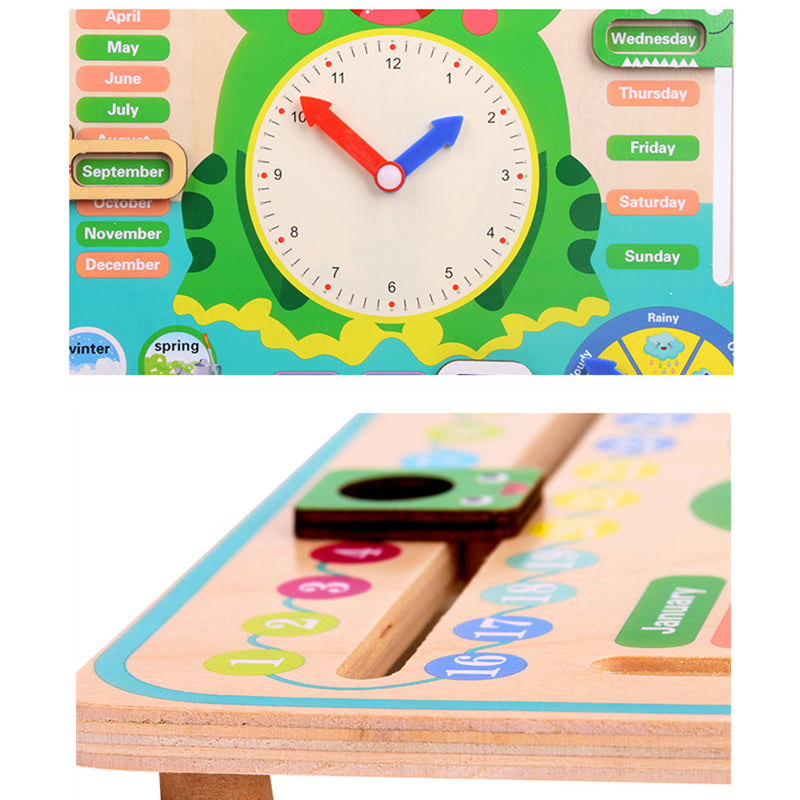 Montessori Wooden Toys Baby Weather Season Calendar
