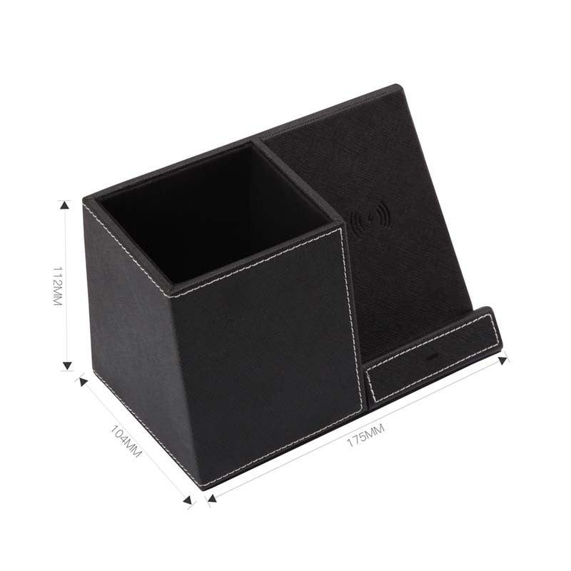 Leather Pen Holder & Wireless Phone Charger