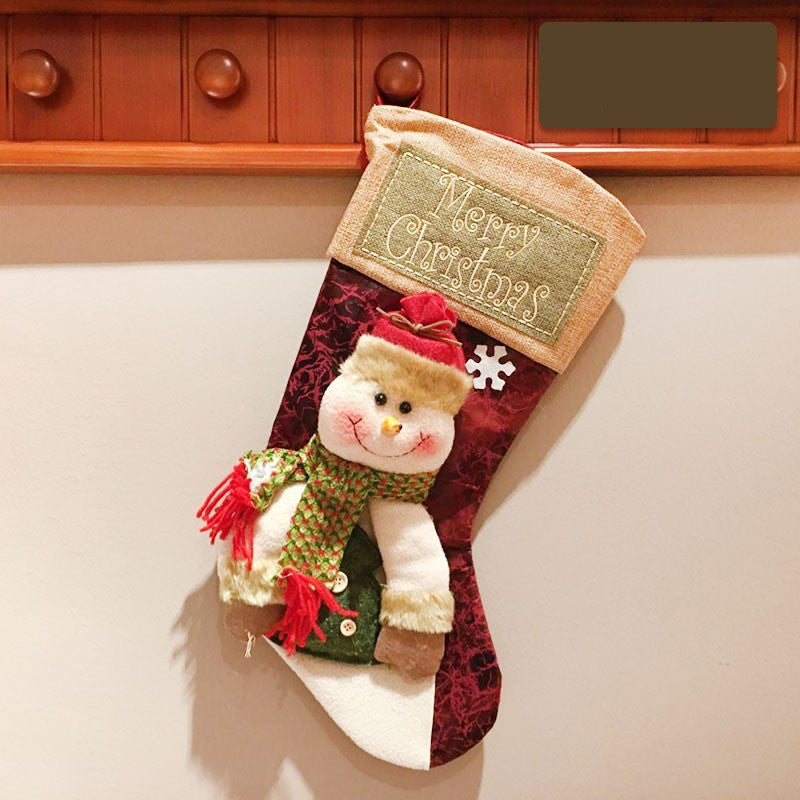 Christmas Stocking Socks Snowman Santa Elk Xmas