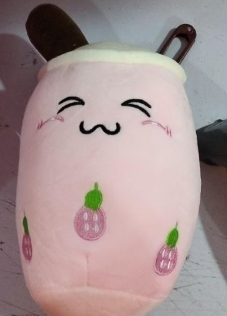 Cute Fruit Drink Plush Stuffed Soft Strawberry Milk Tea