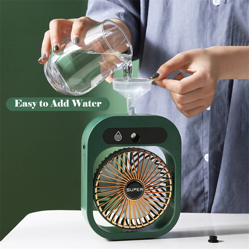 USB Rechargeable Desk Misting Fan & Cooler