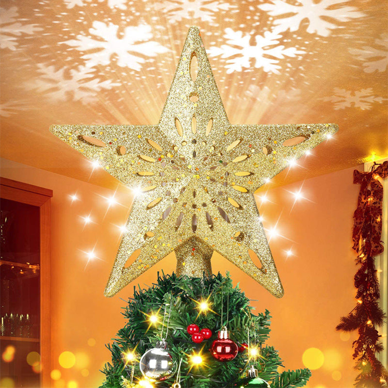 3D LED Christmas Tree Topper Star | Snowflake Projector