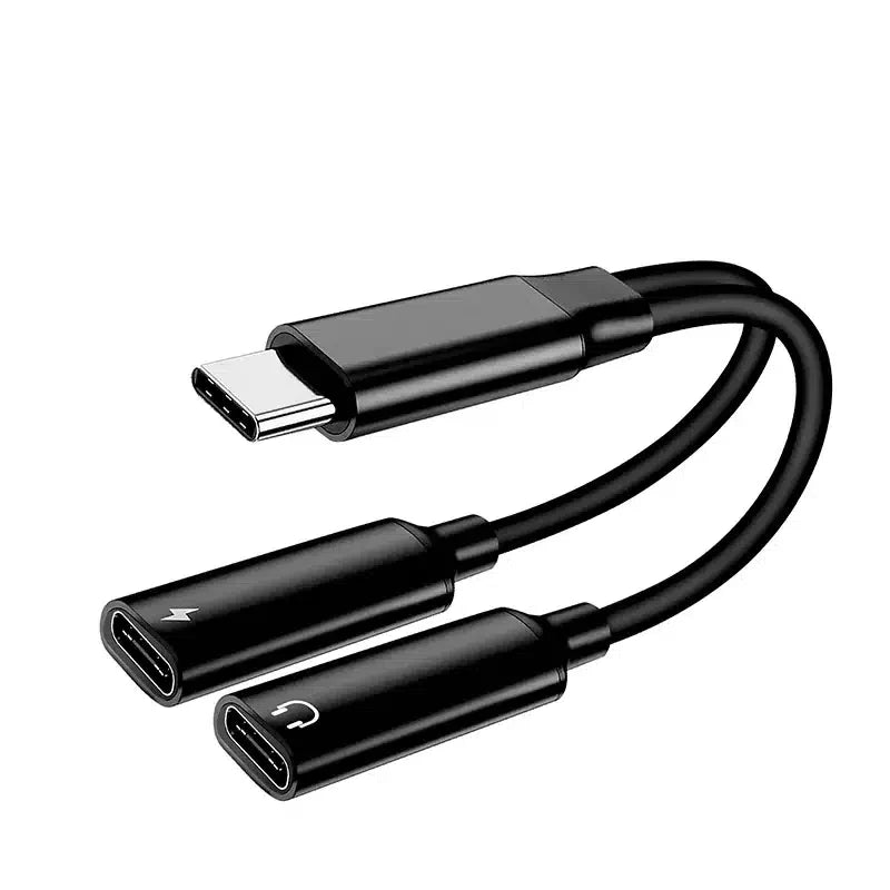 USB C to Dual USB C Adapter - Charging & Audio Splitter