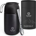 Insulated Food Flask 730ml for Adults – Hot Food & Soup Flask with Spoon for Work, Leak-Proof, BPA-Free Stainless Steel | Black