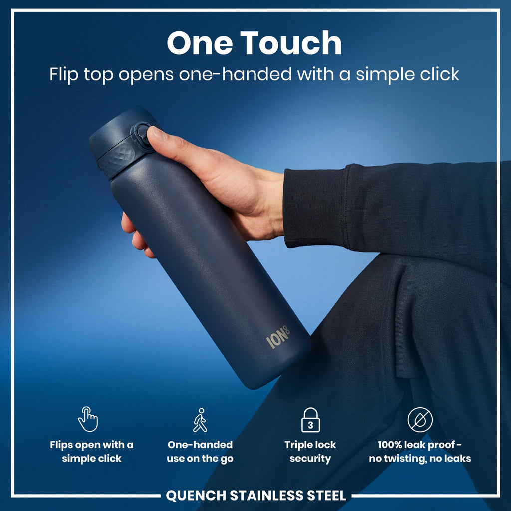 Leak Proof 1 Litre Water Bottle, Stainless Steel