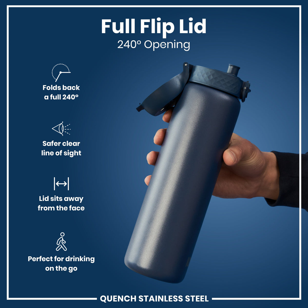 Leak Proof 1 Litre Water Bottle, Stainless Steel