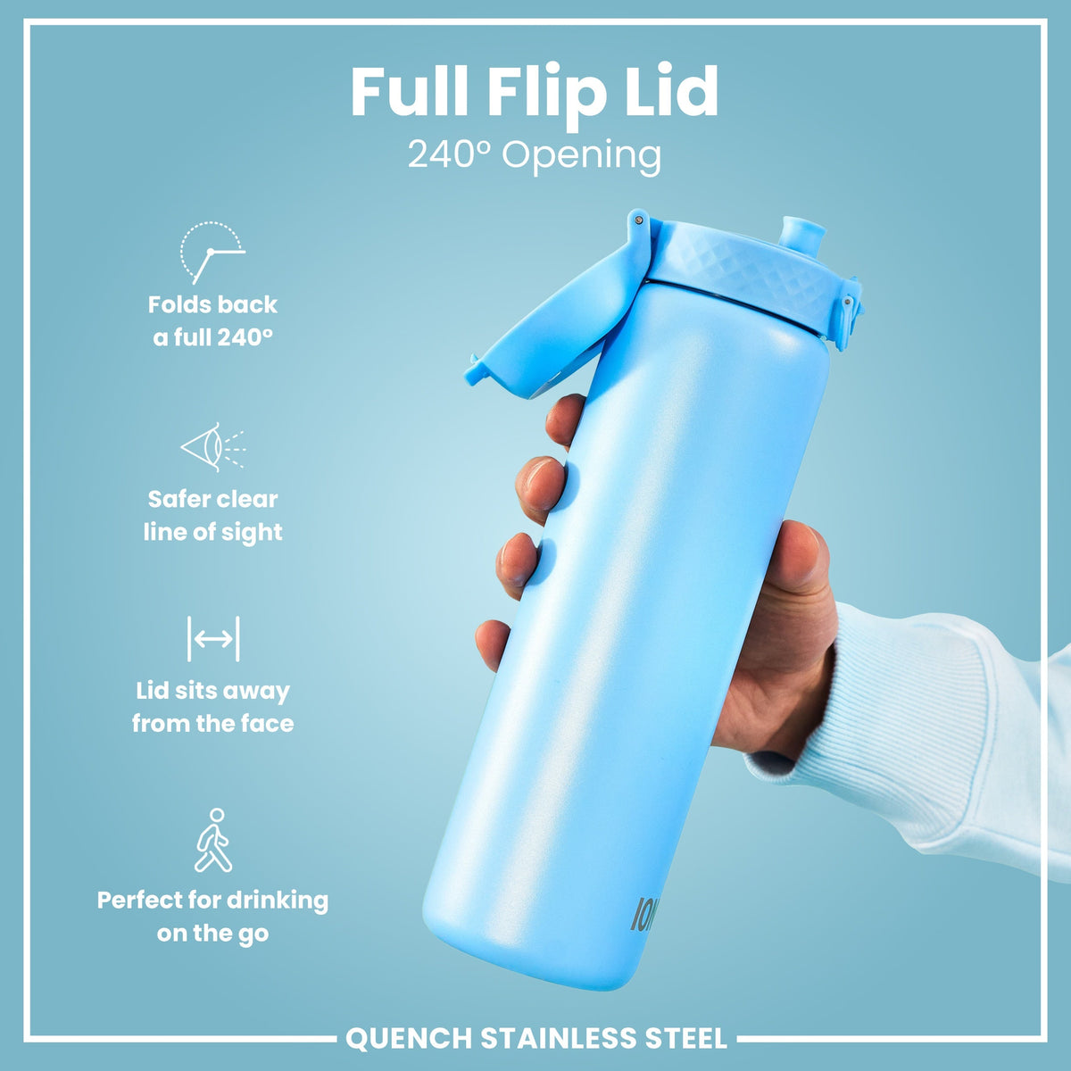 Leak Proof 1 Litre Water Bottle, Stainless Steel