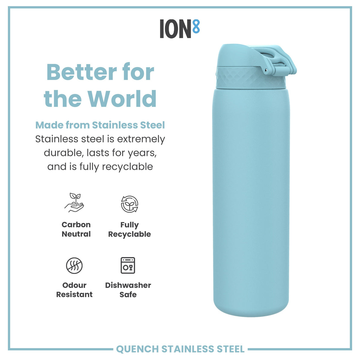 Leak Proof 1 Litre Water Bottle, Stainless Steel