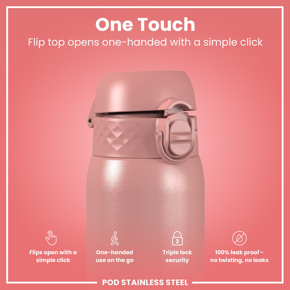 Leak Proof Kids Water Bottle, Stainless Steel