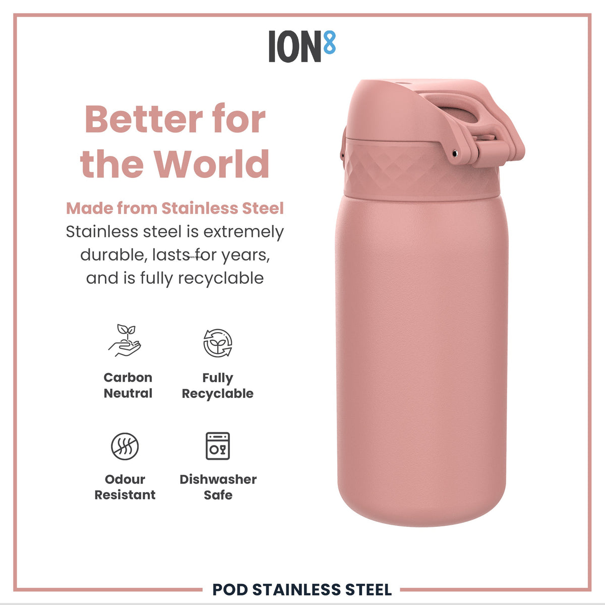 Leak Proof Kids Water Bottle, Stainless Steel