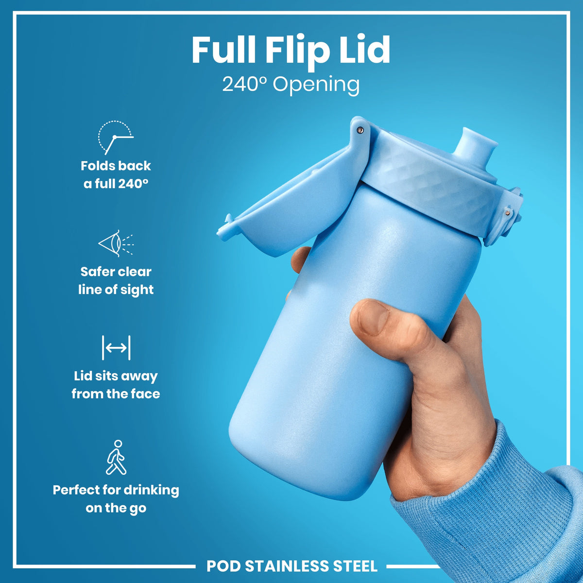 Leak Proof Kids Water Bottle, Stainless Steel