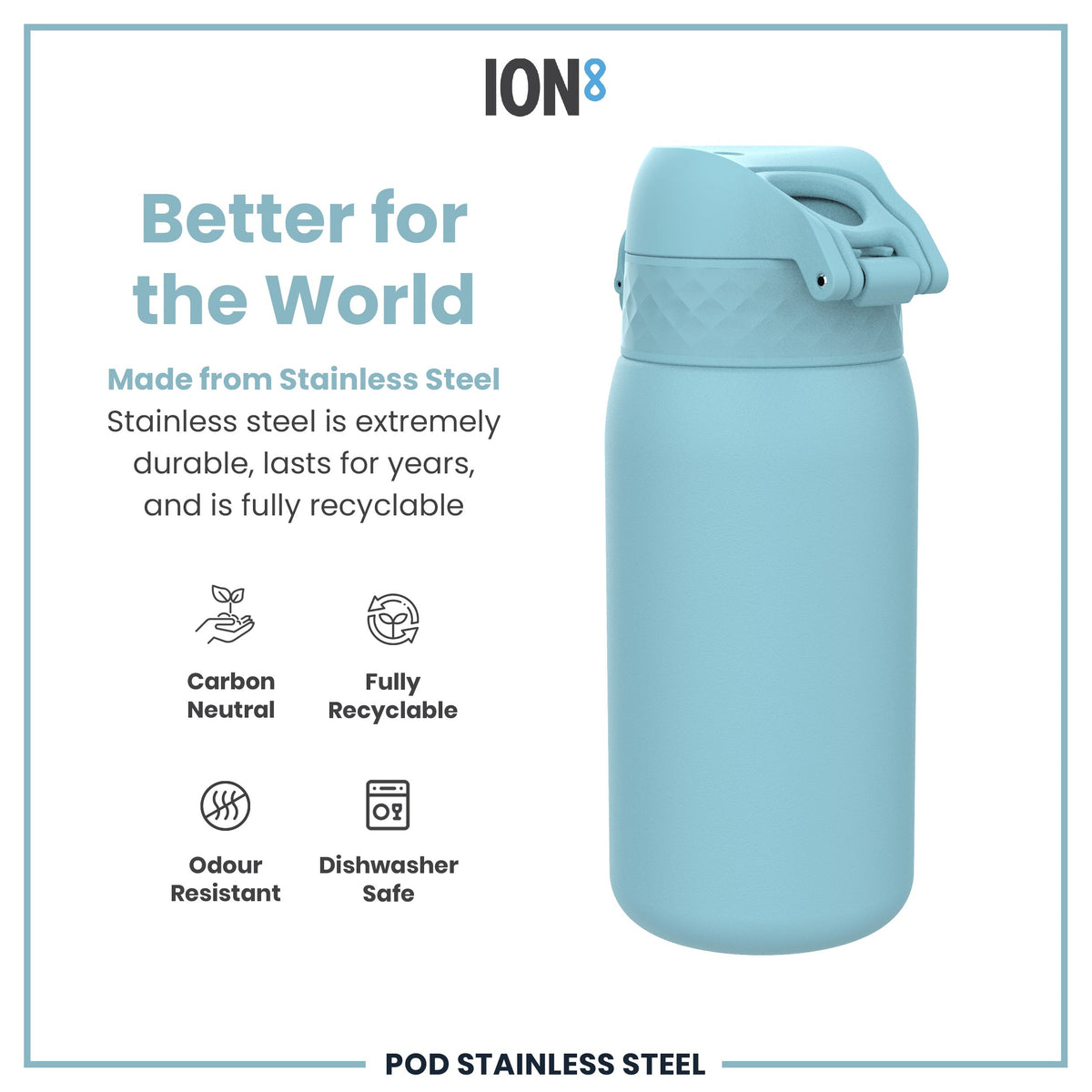 Leak Proof Kids Water Bottle, Stainless Steel