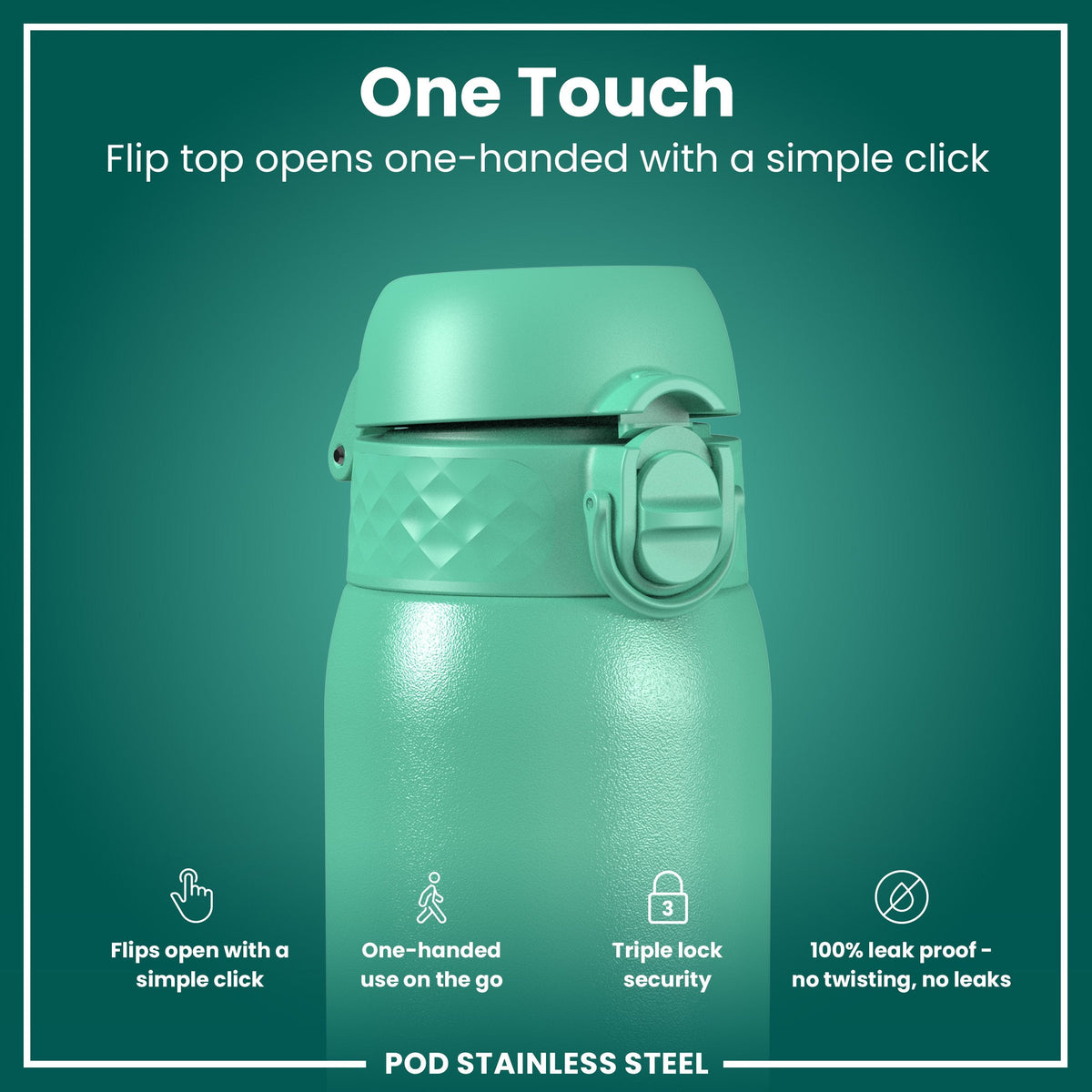 Leak Proof Kids Water Bottle, Stainless Steel