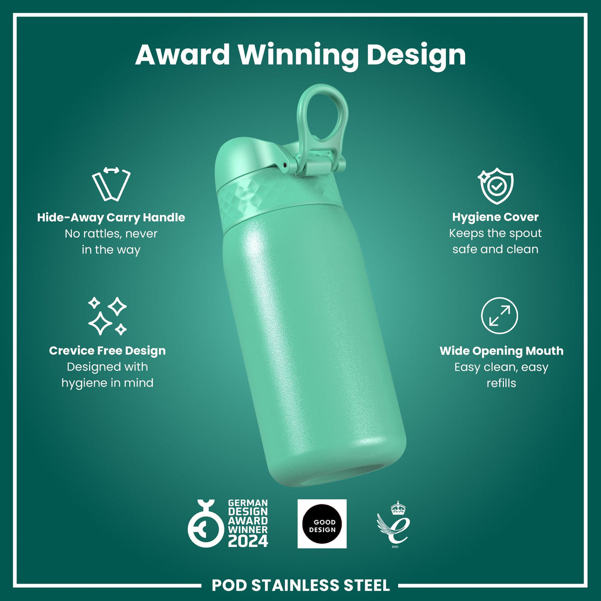 Leak Proof Kids Water Bottle, Stainless Steel