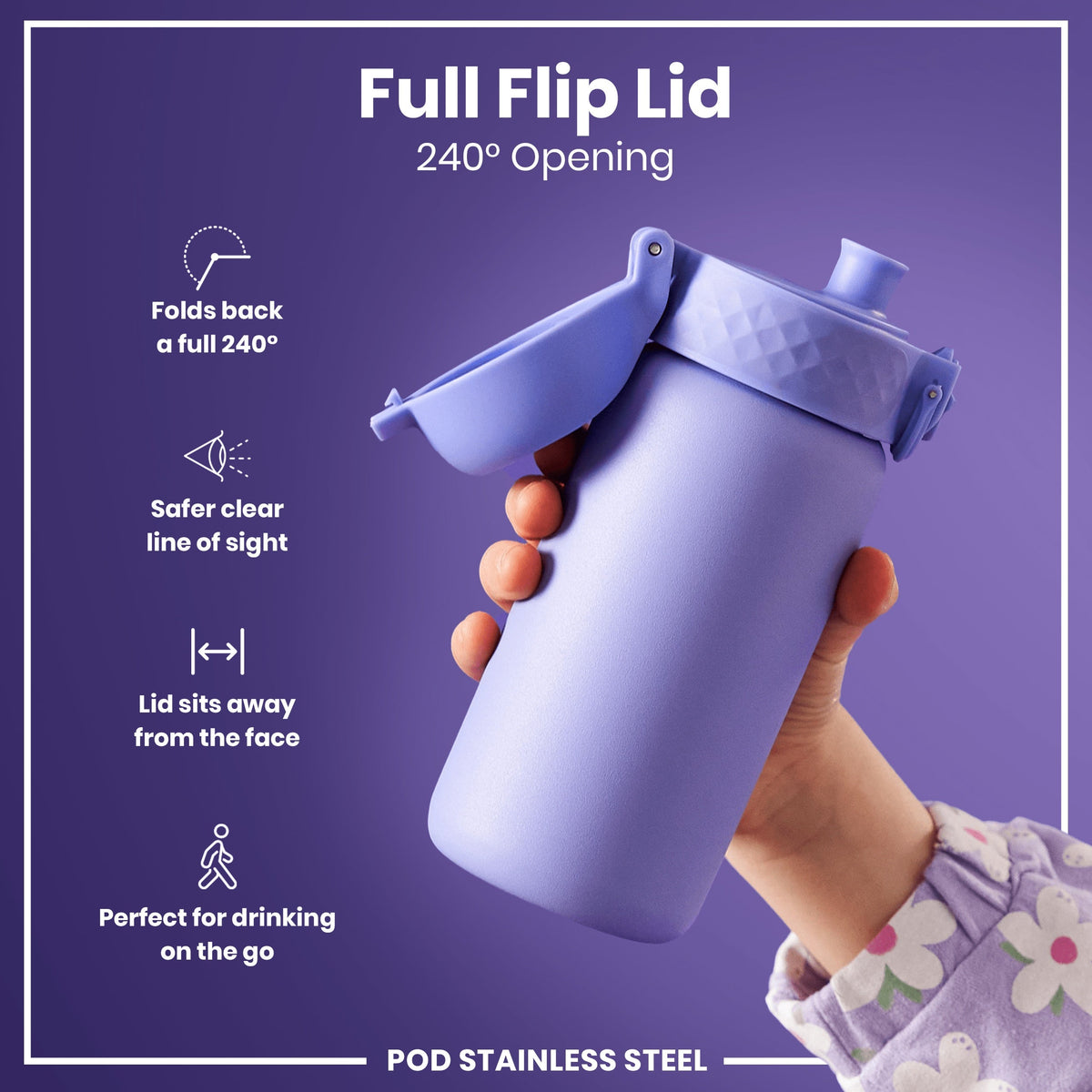 Leak Proof Kids Water Bottle, Stainless Steel