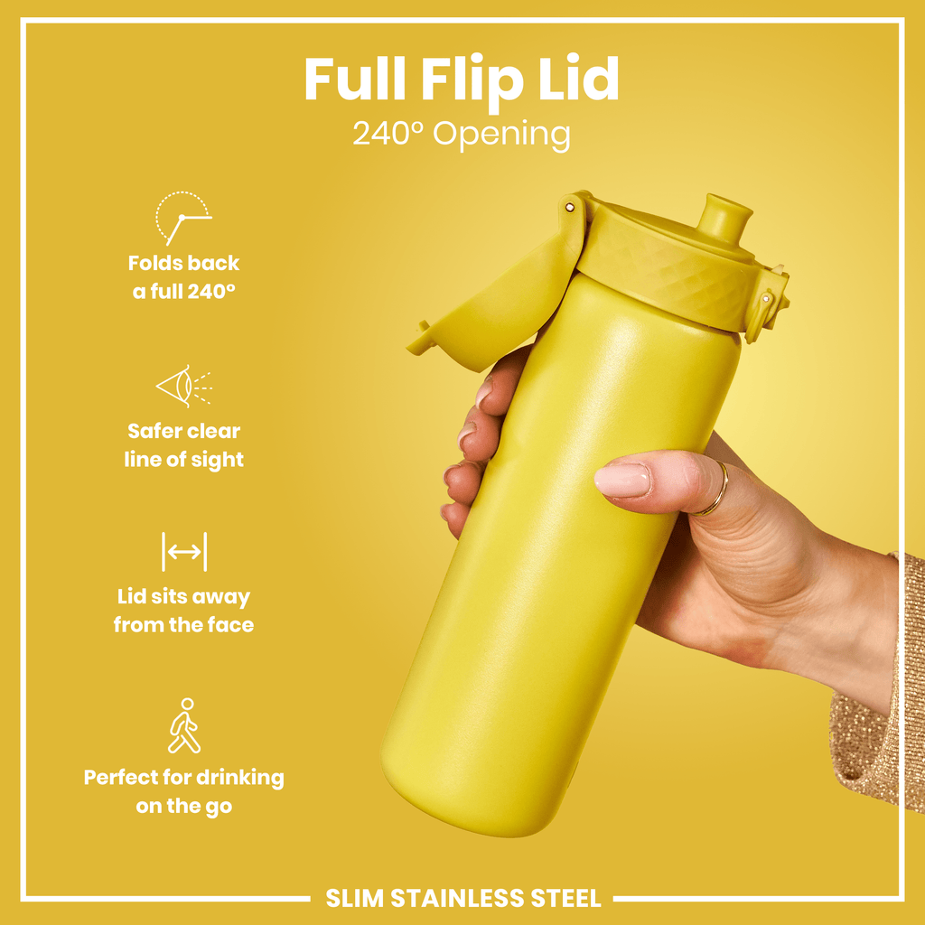 Leak Proof Slim Water Bottle, Stainless Steel