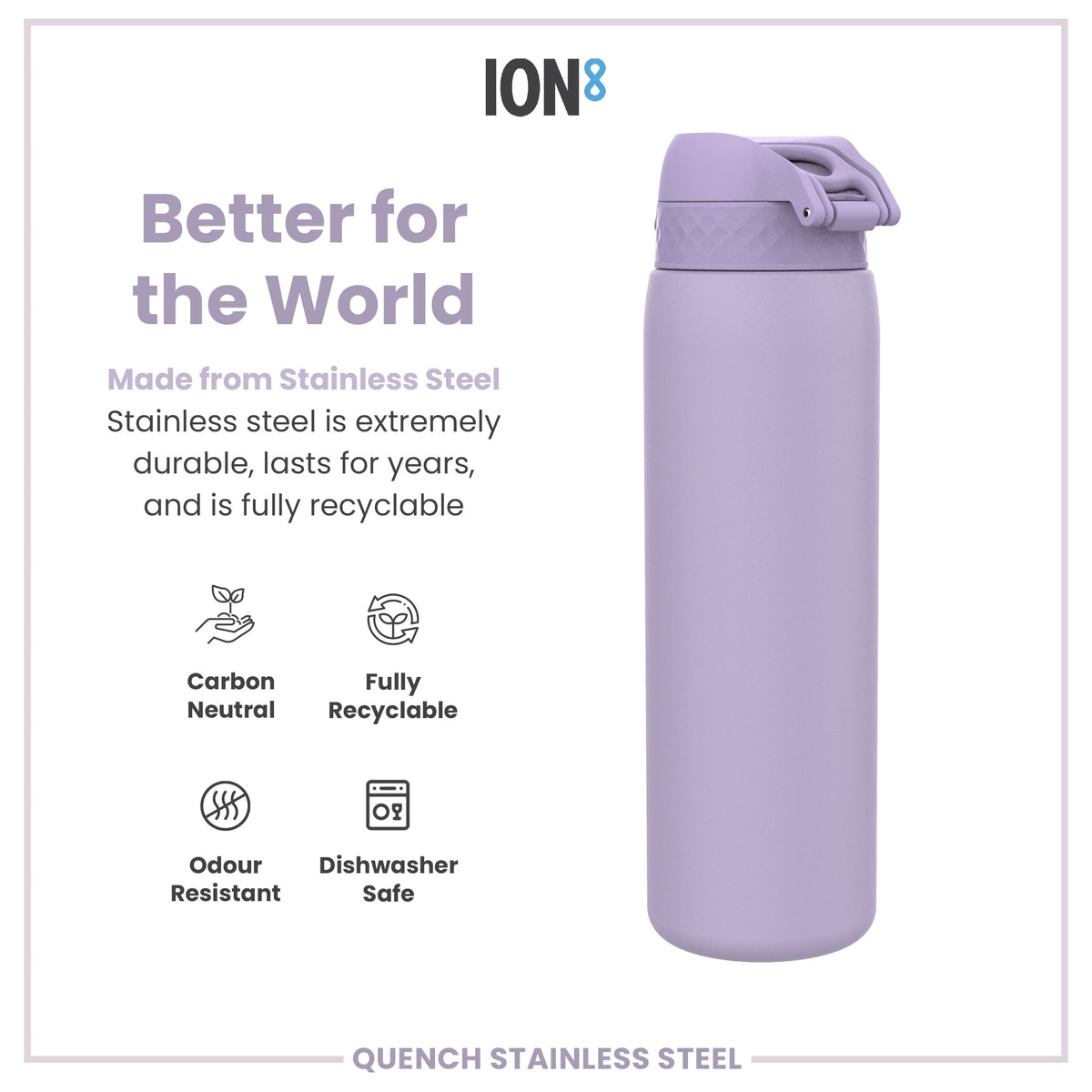 Leak Proof 1 Litre Water Bottle, Stainless Steel
