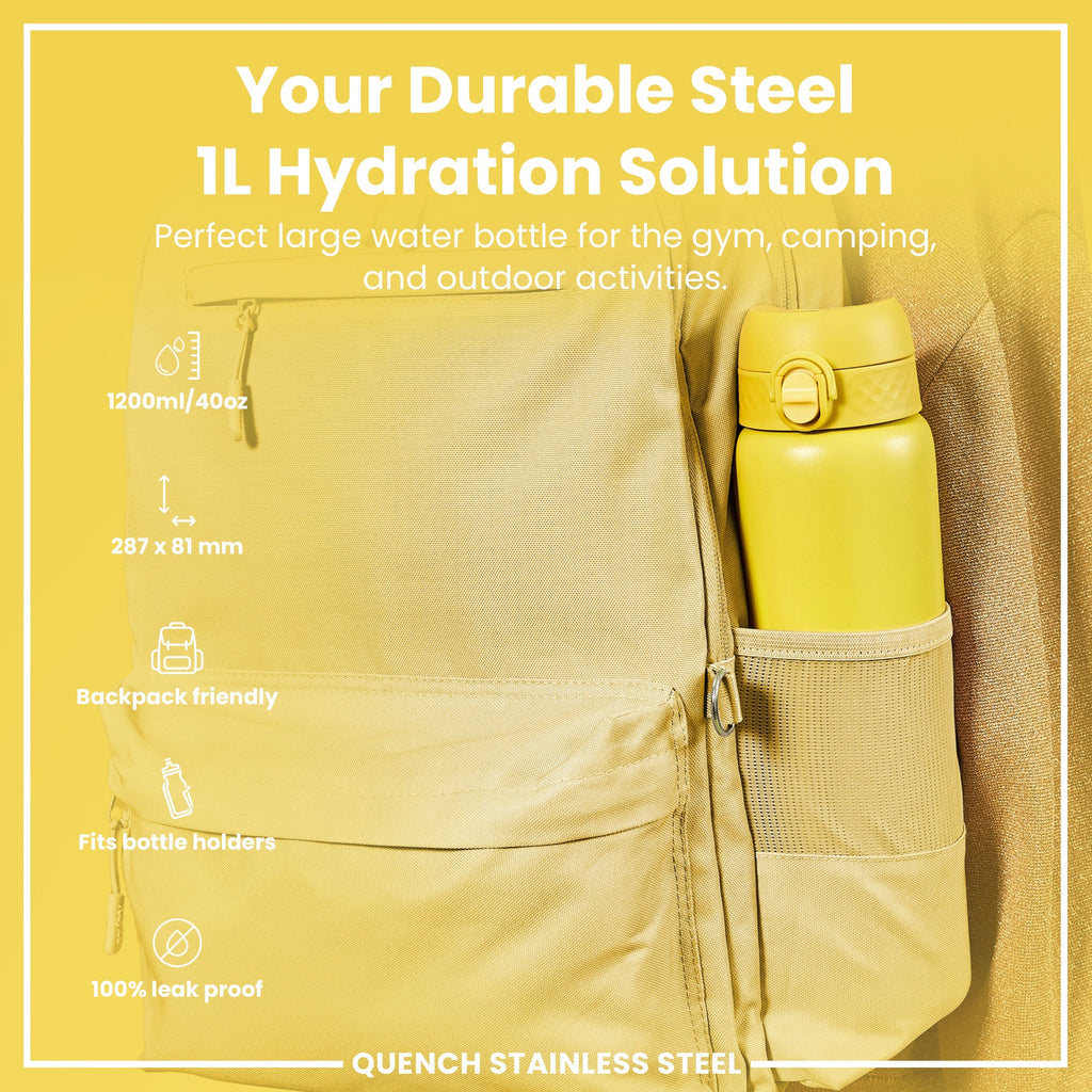 Leak Proof 1 Litre Water Bottle, Stainless Steel