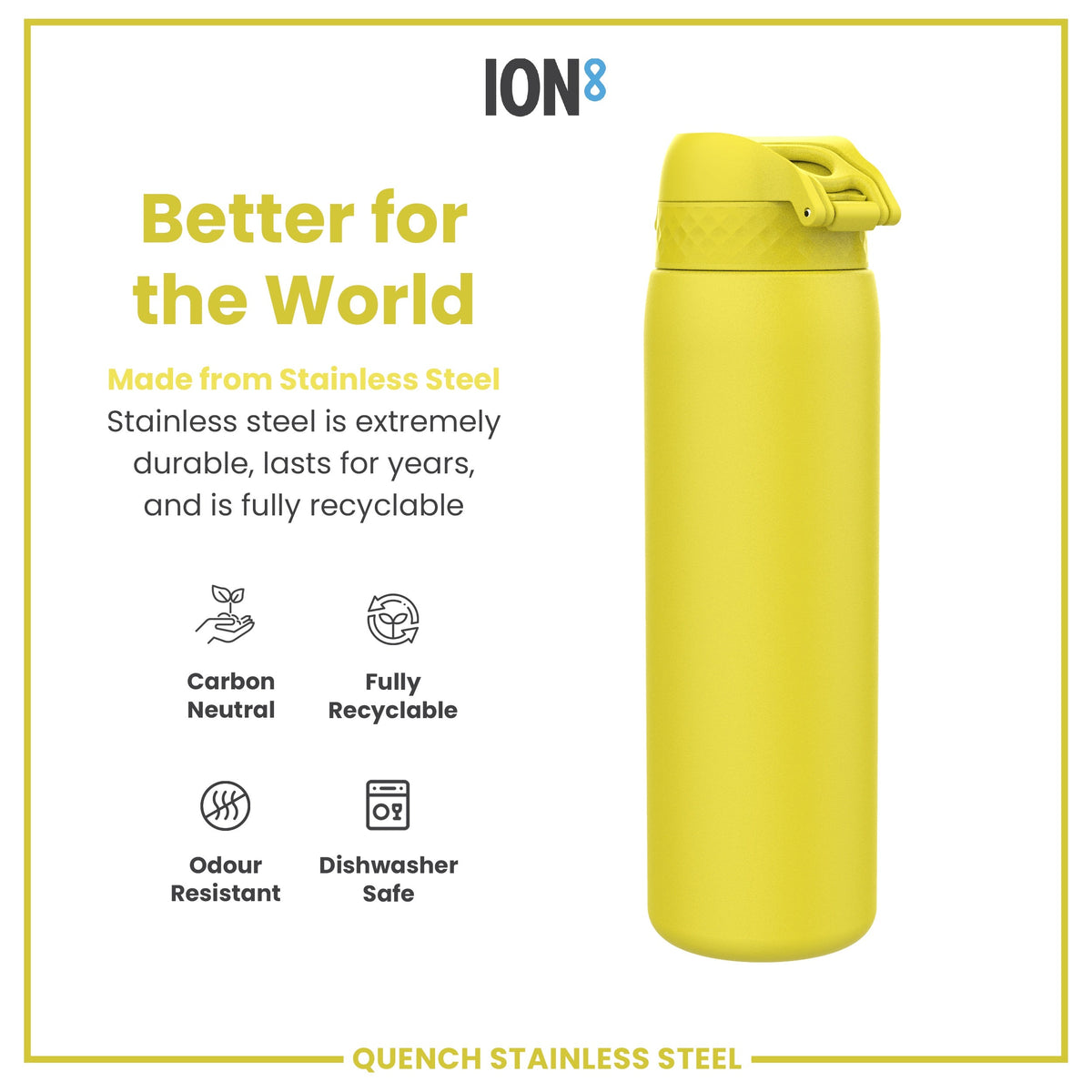 Leak Proof 1 Litre Water Bottle, Stainless Steel