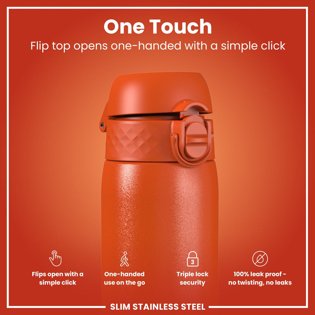 Leak Proof Slim Water Bottle, Stainless Steel