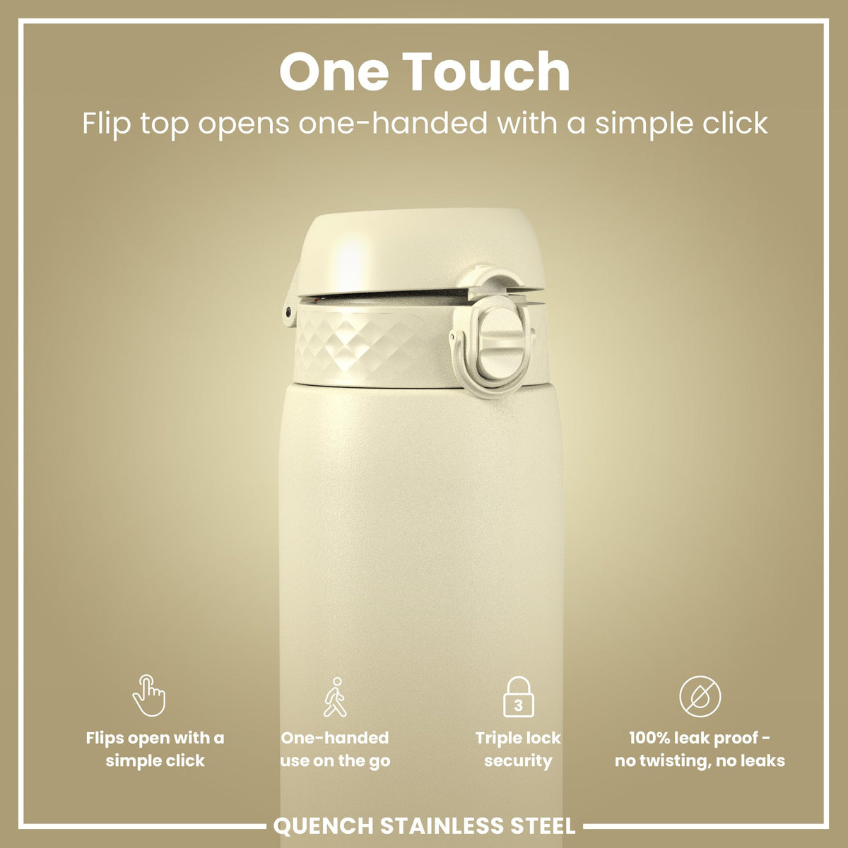 Leak Proof 1 Litre Water Bottle, Stainless Steel