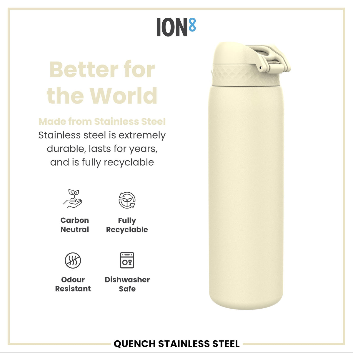 Leak Proof 1 Litre Water Bottle, Stainless Steel