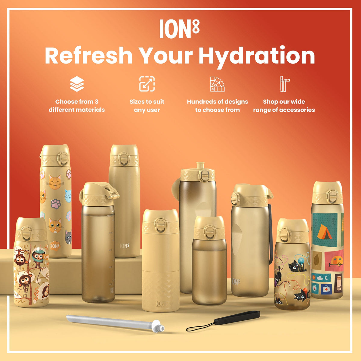 Leak Proof Slim Water Bottle, Stainless Steel
